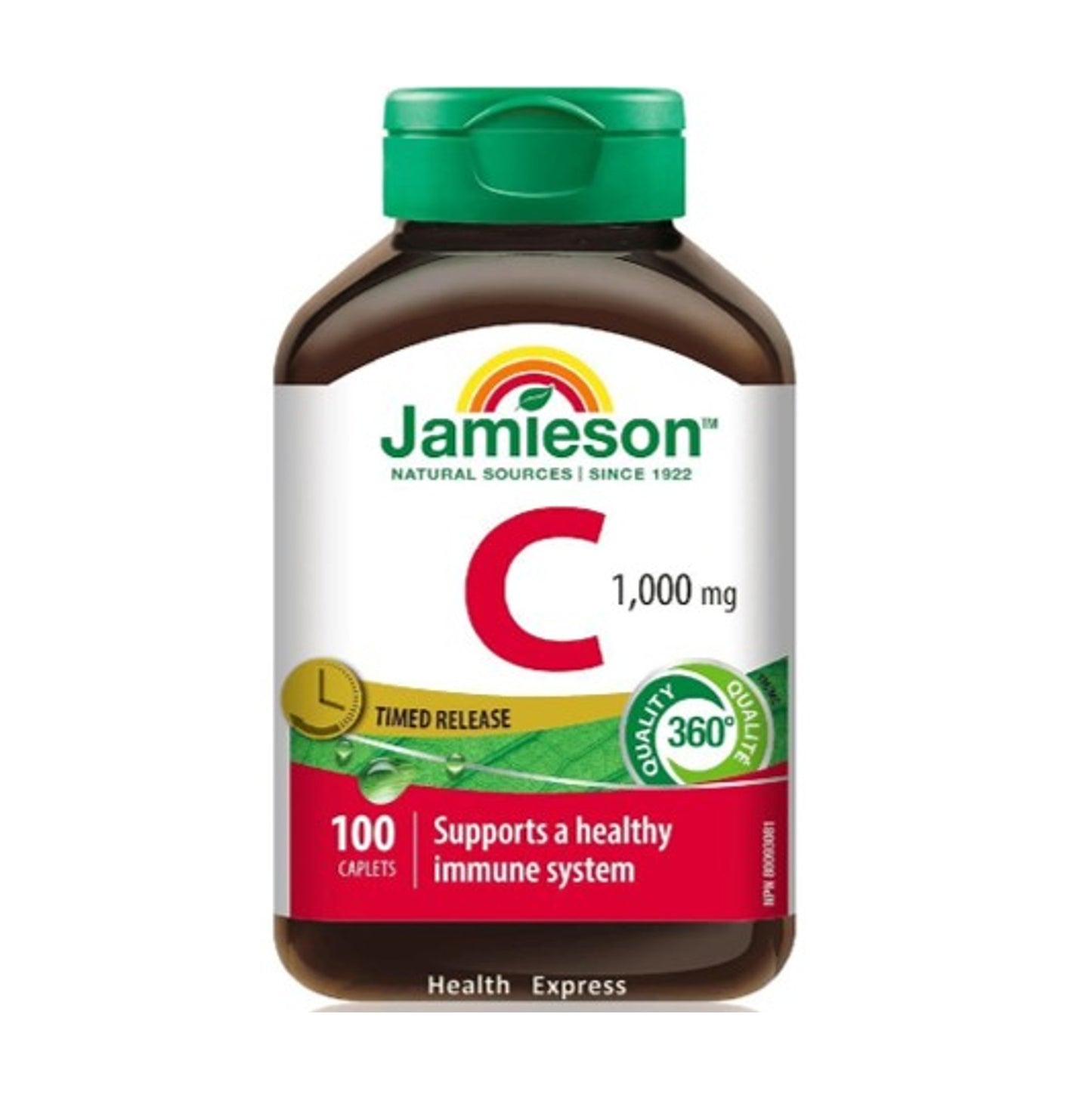Jamieson 特強長效天然維他命 C (1000 毫克) 100 粒 (兩種包裝將隨機提供)[平行進口]