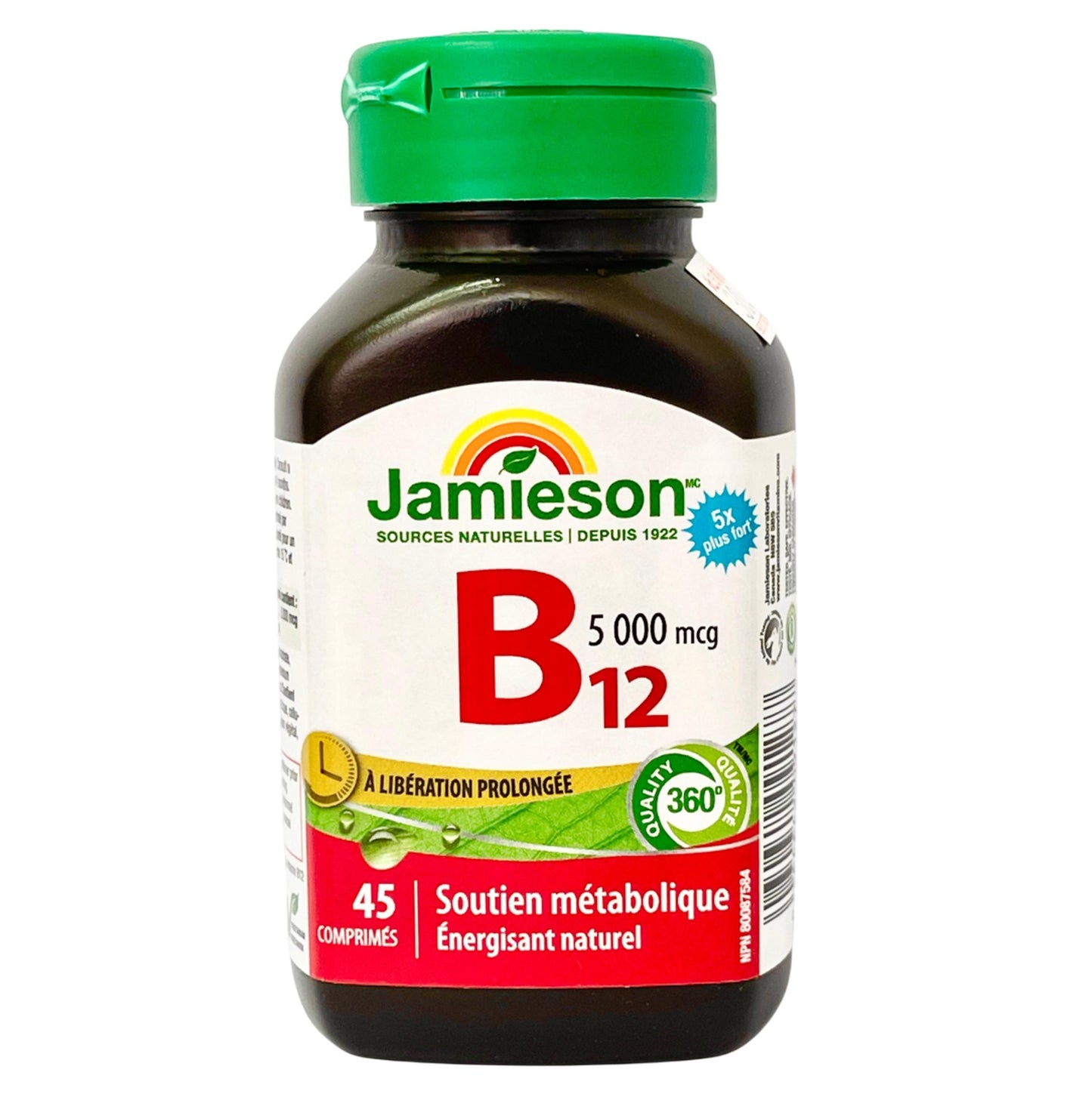 Jamieson 超強長效維他命 B 12 (5000 微克) 45 粒 (包裝隨機提供)