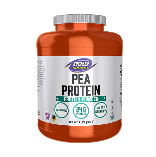 NOW Foods Sports Pea Protein Pure Unflavored Powder 7 LBS. (3,175g) [Authorised Distributor]