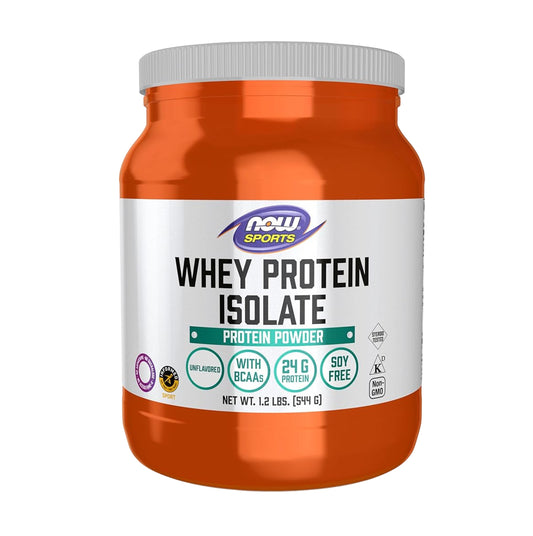 NOW Foods Sports Whey Protein Isolate Unflavored 1.2 lbs (544 g)