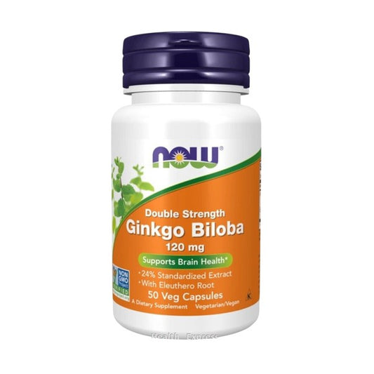 NOW Foods 2-in-1 Extra Strength Ginkgo Biloba Extract 50:1 Concentrate 120 mg 50 Softgels \[Hong Kong Official Product]
