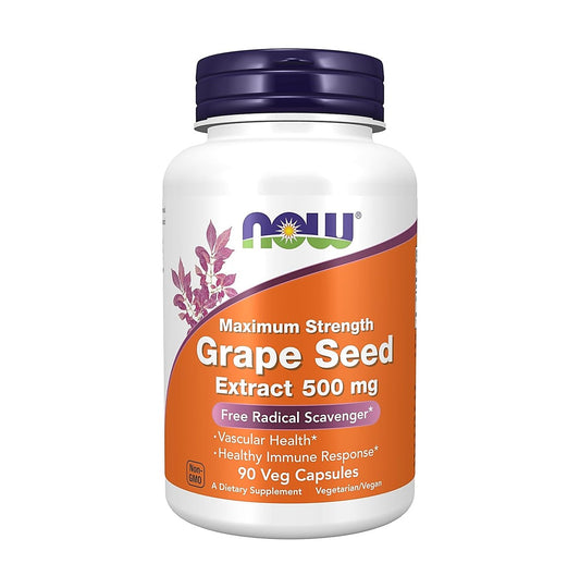 NOW Foods 特強高濃度葡萄籽萃取物 500 毫克 90粒素食膠囊