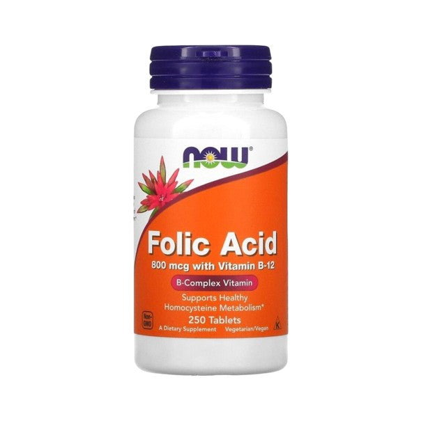 NOW Foods 葉酸800微毫克 B12 250粒裝