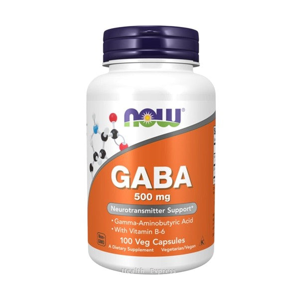 NOW Foods 氨基丁酸 含維生素 B6 500 毫克 100 粒素食膠囊