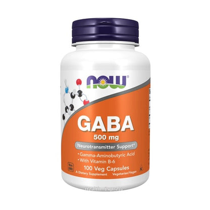 NOW Foods 氨基丁酸 含維生素 B6 500 毫克 100 粒素食膠囊