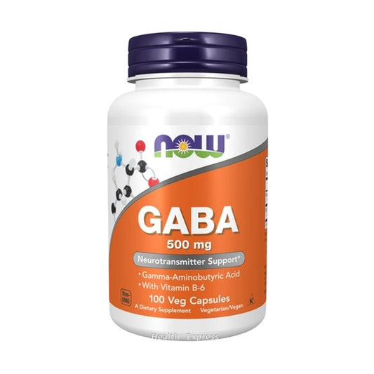 NOW Foods 氨基丁酸 含維生素 B6 500 毫克 100 粒素食膠囊