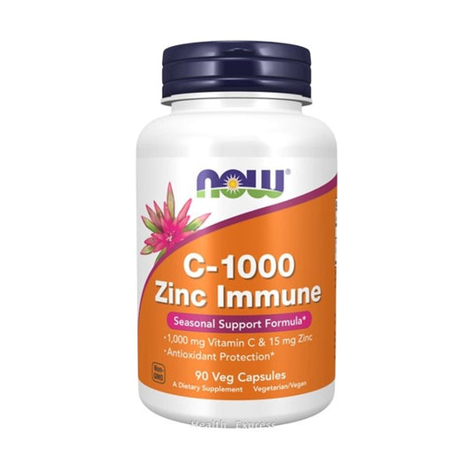 NOW Foods C-1000 鋅機體抵抗幫助 1,000 毫克維他命 C 15 毫克鋅 90 粒素食膠囊 增強抵抗力 免疫力 美白淡斑 抗衰老