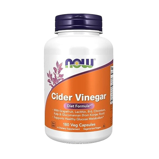 NOW Foods Cider Vinegar - 180 Veg Capsules [Authorised Distributor]