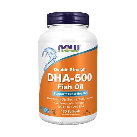 NOW Foods Double Strength DHA-500 Fish Oil 180 Softgels [Hong Kong Official Product]
