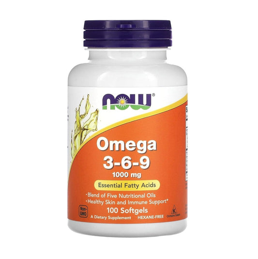 NOW Foods Omega-3-6-9 1,000 mg 100 Softgels (500 mg per Softgel) \[Hong Kong Official Product]
