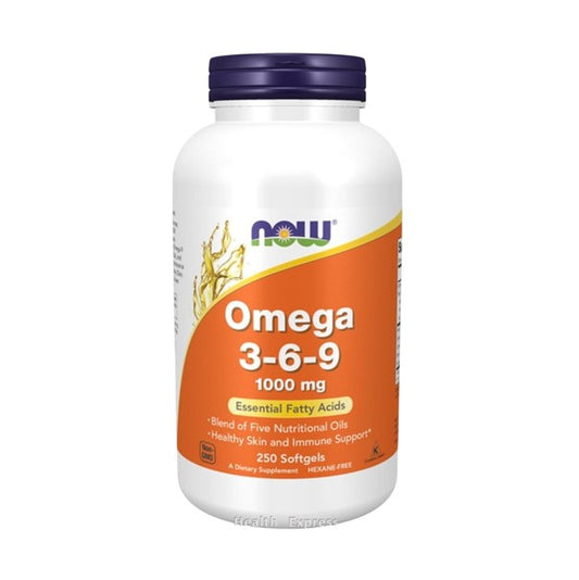 NOW Foods Omega-3-6-9 1,000 mg 250 Softgels (500 mg per Softgel) [Hong Kong Official Product]

