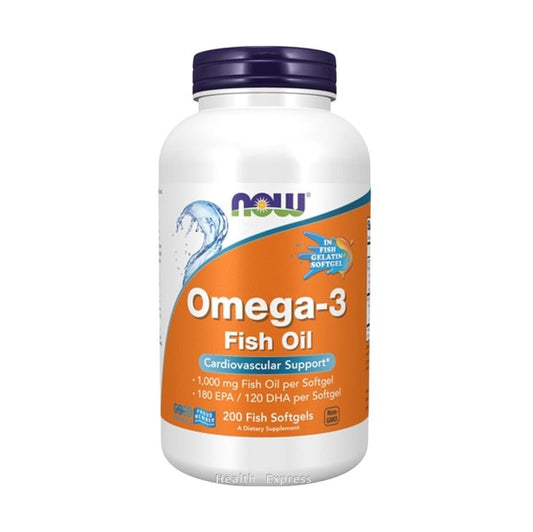 NOW Foods Omega-3 1,000mg 200 Soft Gel Capsules [Hong Kong Genuine Product]
