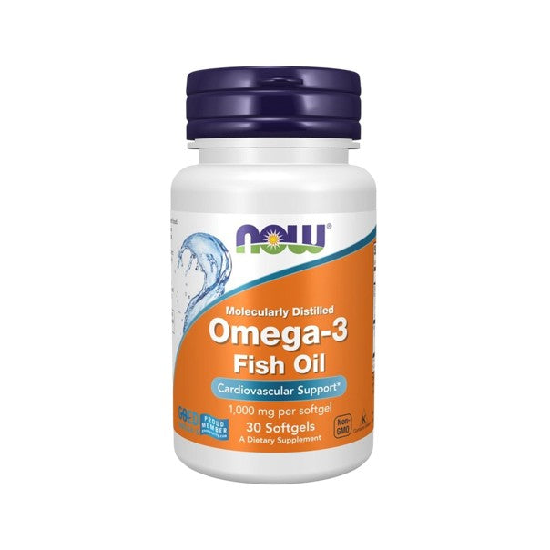 NOW Foods Omega-3 Fish Oil 1,000mg 30 Soft Gel Capsules
