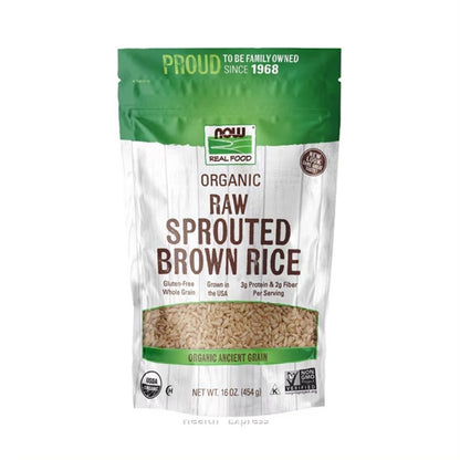 NOW Foods Organic Sprouted Brown Rice Raw 16 oz (454 g) [Parallel Import]

