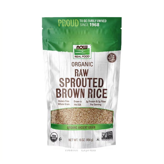 NOW Foods Organic Sprouted Brown Rice Raw 16 oz (454 g) [Parallel Import]
