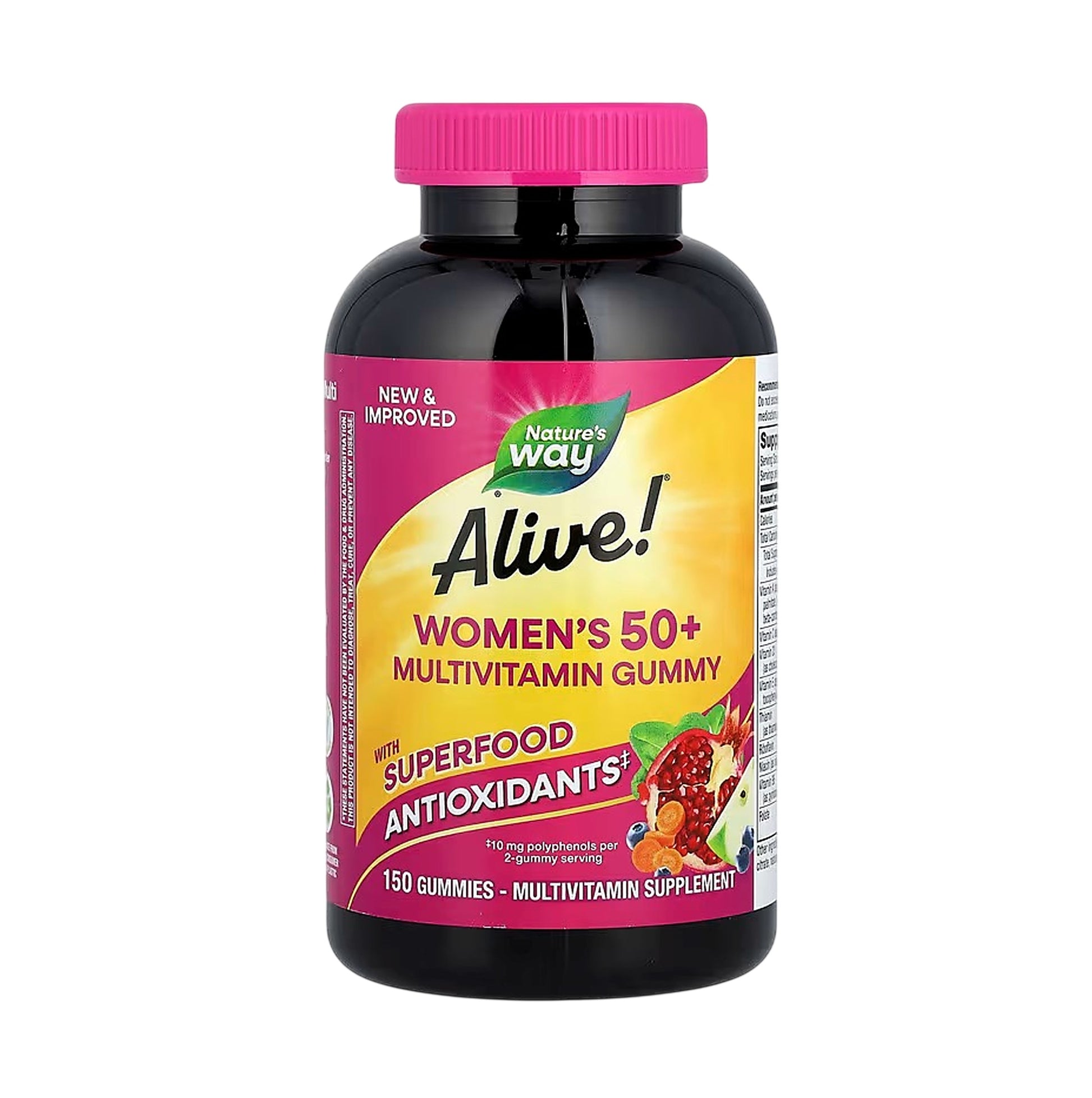 Nature's Way Alive! Women's 50+ Gummy Multivitamins Mixed Berry 150 Gummies #14068 (RANDOM Packing)
Nature's Way Alive! 女士 50+ 複合維他命軟糖混合莓果口味 150 顆 #14068 (包裝隨機提供) [港澳版 原裝平行進口] 
