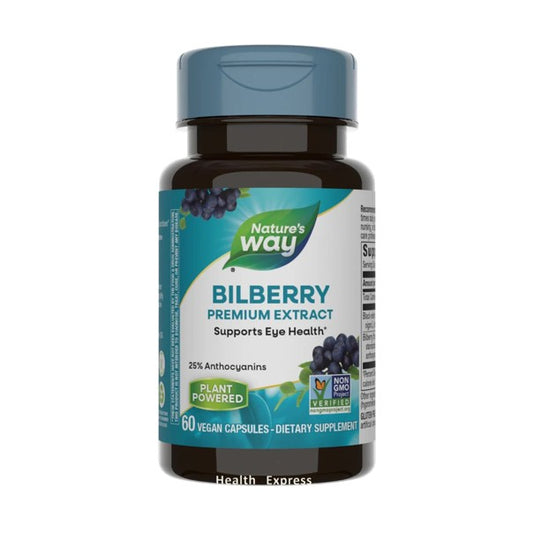 Nature's Way Bilberry Premium Extract 60 Vegan Capsules #60500 [Parallel Import]
