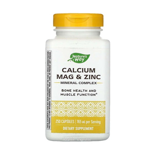 Nature's Way Calcium, Magnesium, Zinc + Minerals 250 Capsules (765 mg per 3 Capsules) #41411 [Parallel Import]
