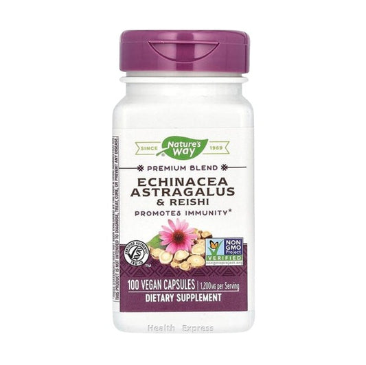 Nature's Way Echinacea & Astragalus, 100 Vegetarian Capsules (1,200 mg per 3 capsules)
