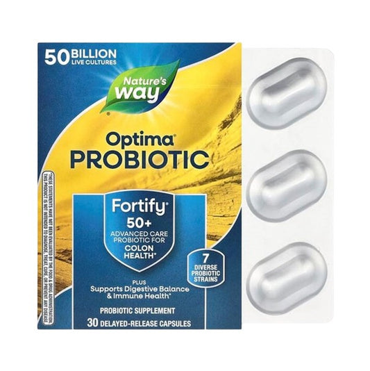 Nature's Way Fortify Optima® Probiotic 50+ 50 Billion 30 Delayed-Release Vegan Capsules #10762 [Parallel Import]
