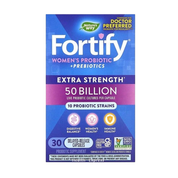 Nature's Way Fortify Women's Probiotic + Prebiotics Extra Strength 50 Billion 30 Delayed-Release Vegetarian Capsules #11581 [Parallel Import]
