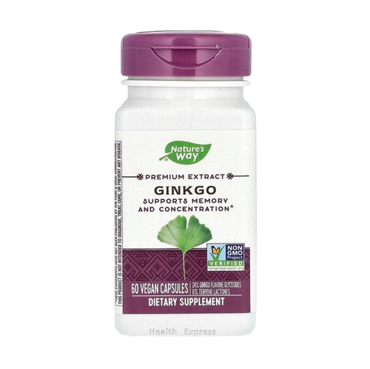 Nature's Way Ginkgo Premium Extract, 60 Vegetarian Capsules [Parallel Import] #61600
