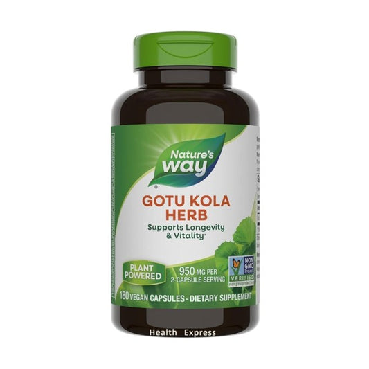 Nature's Way Gotu Kola, 180 Vegetarian Capsules (950 mg per 2 capsules) [Parallel Import] #14008
