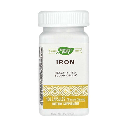 Nature's Way Iron 18 mg, 100 Capsules [Original Parallel Import] #41041
