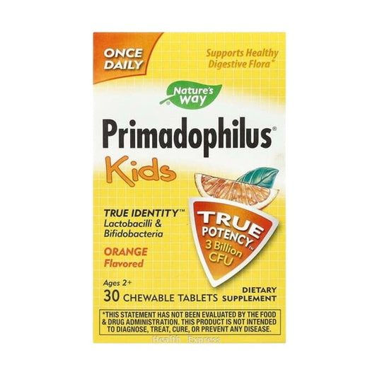 Nature's Way Primadophilus Kids (Ages 2+), Orange Flavor, 3 Billion CFU, 30 Tablets [Parallel Import] #14242
