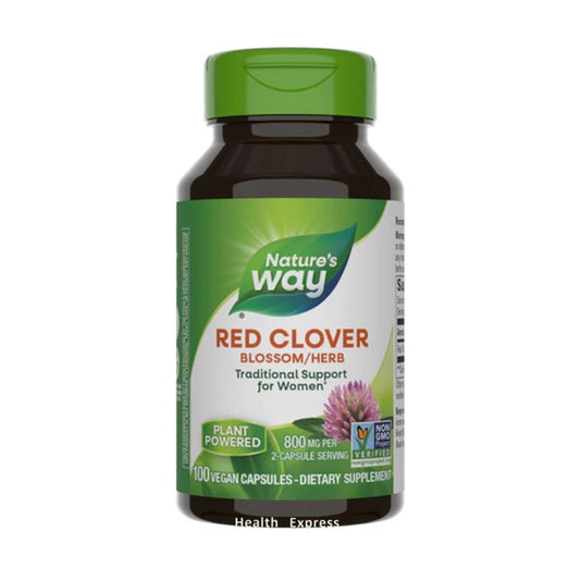 Nature's Way Red Clover Blossoms & Herb, 100 Vegetarian Capsules (800 mg per 2 capsules) [Parallel Import] #16000
