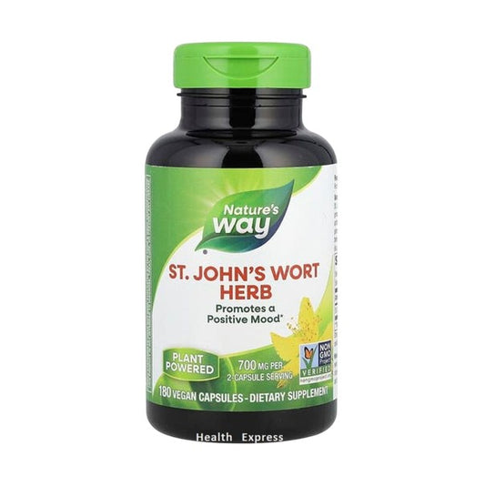 Nature's Way St. John's Wort Herb, 180 Vegetarian Capsules (700 mg per 2 capsules) [Parallel Import] #14041
