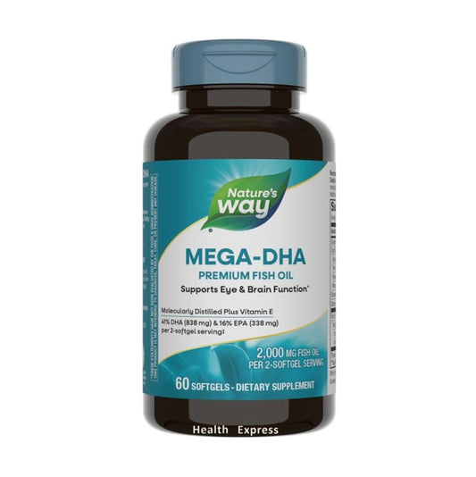 Nature's Way Super DHA Premium Fish Oil 1000 mg, 60 Softgels [Parallel Import] #15682
