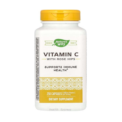 Nature's Way Vitamin C (1,000 mg) with Rose Hips 250 Capsules #40311 [Parallel Import]
