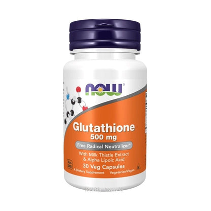Now Foods Glutathione with Milk Thistle and Alpha Lipoic Acid 500 mg 30 Veg Capsules[Parallel Import]