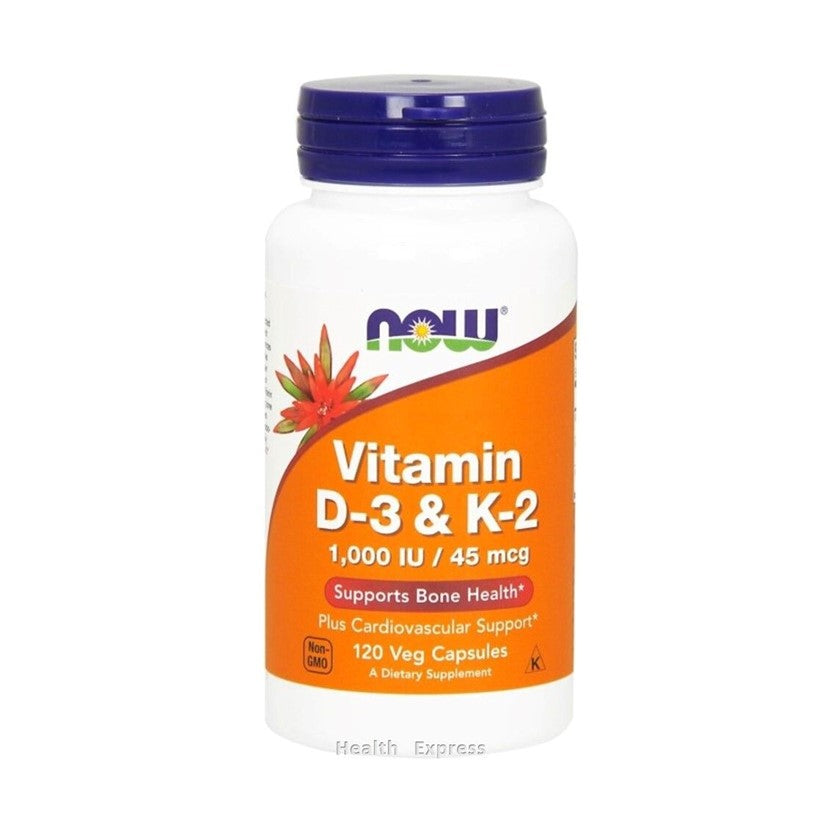 Now Foods Vitamin D3 & K2 1000IU 120 Veg Capsules [Parallel Import] 