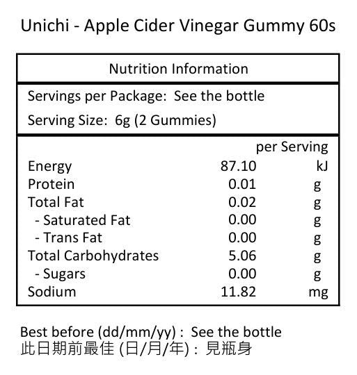 澳洲 Unichi Teddi Lab 蘋果醋小熊軟糖60粒－產品圖片 2