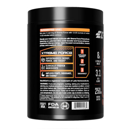 EC SPORTS - XTREME FORCE 鍛鍊能量、力量和專注力增強劑粉 增肌粉 (蜜桃味505g) (Earth's Creation) 美國製造 [平行進口]