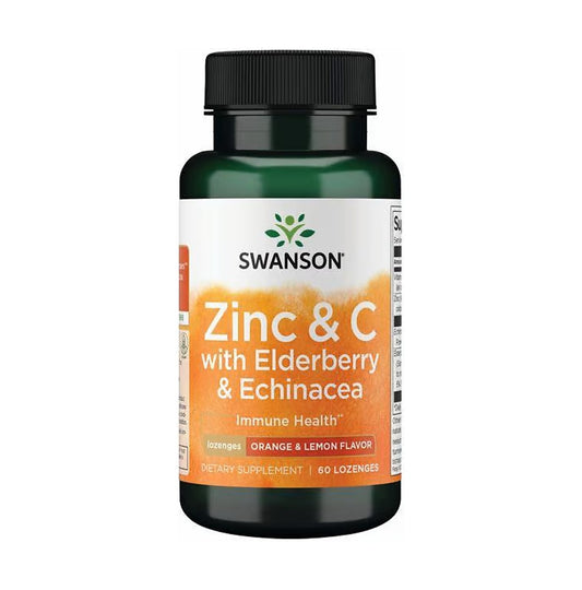SWANSON 鋅和維他命C 含接骨木莓&紫錐菊 橙和檸檬味 60粒