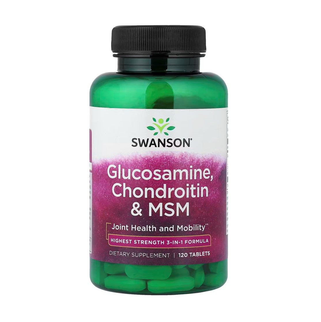 SWANSON Maximum Strength 3-in-1 Formula Glucosamine, Chondroitin & MSM, 120 Tablets [Parallel Import]
