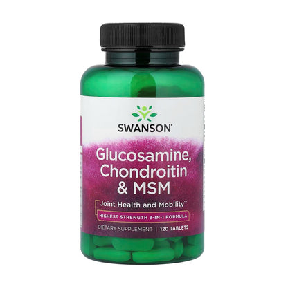 SWANSON Maximum Strength 3-in-1 Formula Glucosamine, Chondroitin & MSM, 120 Tablets [Parallel Import]
