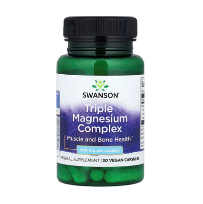 SWANSON Triple Magnesium Complex 400 mg, 30 Vegetarian Capsules [Parallel Import]
