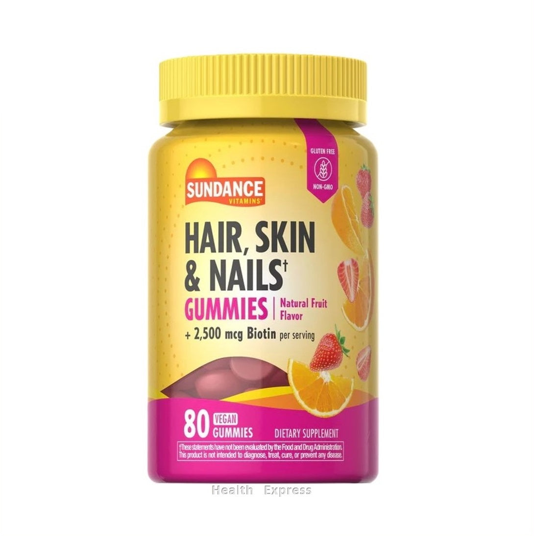 Sundance Hair, Skin & Nails Biotin 2,500 mcg 80 Vegetarian Gummies [Parallel Import]
