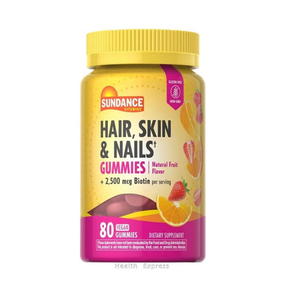 Sundance Hair, Skin & Nails Biotin 2,500 mcg 80 Vegetarian Gummies [Parallel Import]
