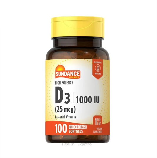 Sundance High Potency Vitamin D3 1,000 IU 25 mcg 100 Softgels [Parallel Import]
