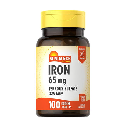 Sundance Iron 65 mg (Ferrous Sulfate 325 mg) 100 Tablets [Parallel Import]
