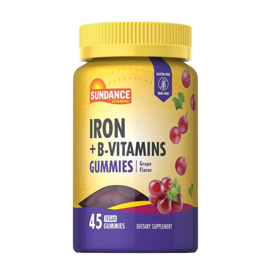 Sundance Iron Gummies + B Vitamins Vegetarian Gummies Grape Flavor 45 Gummies [Parallel Import]
