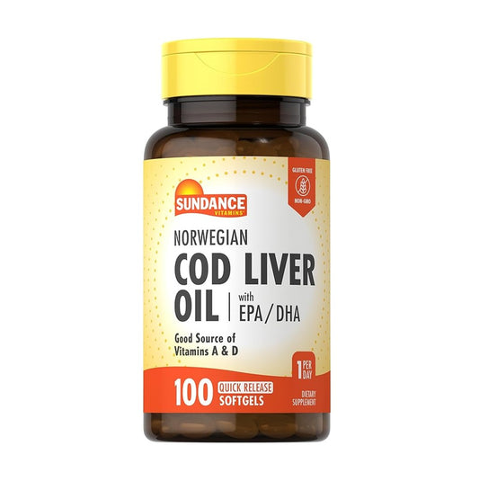Sundance Norwegian Cod Liver Oil (with EPA and DHA) 100 Rapid-Release Softgels [Parallel Import]
