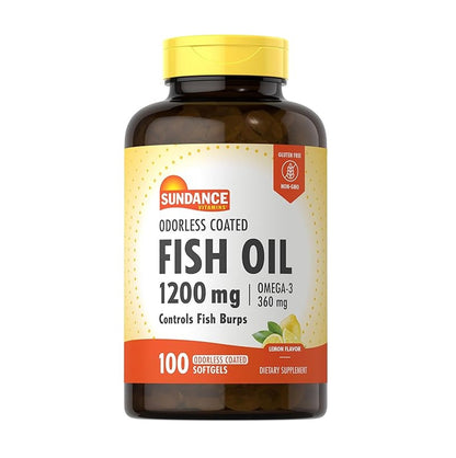 Sundance Odorless Fish Oil 1200 mg + Omega-3 360 mg Lemon Flavor 100 Softgels [Parallel Import]
