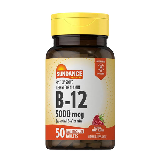 Sundance Vitamin B12 5000 mcg Natural Berry Flavor Fast Dissolve Tablets 50 Tablets [Parallel Import]
