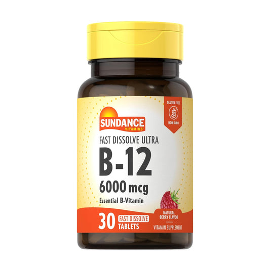 Sundance Vitamin B12 6000 mcg Natural Berry Flavor Quick-Dissolve Tablets 30 Tablets [Parallel Import]
